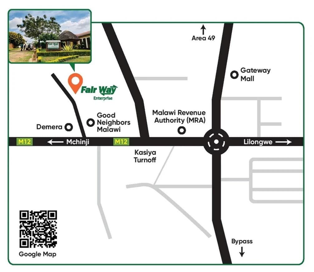 Map to Fairway Enterprise offices in Lilongwe